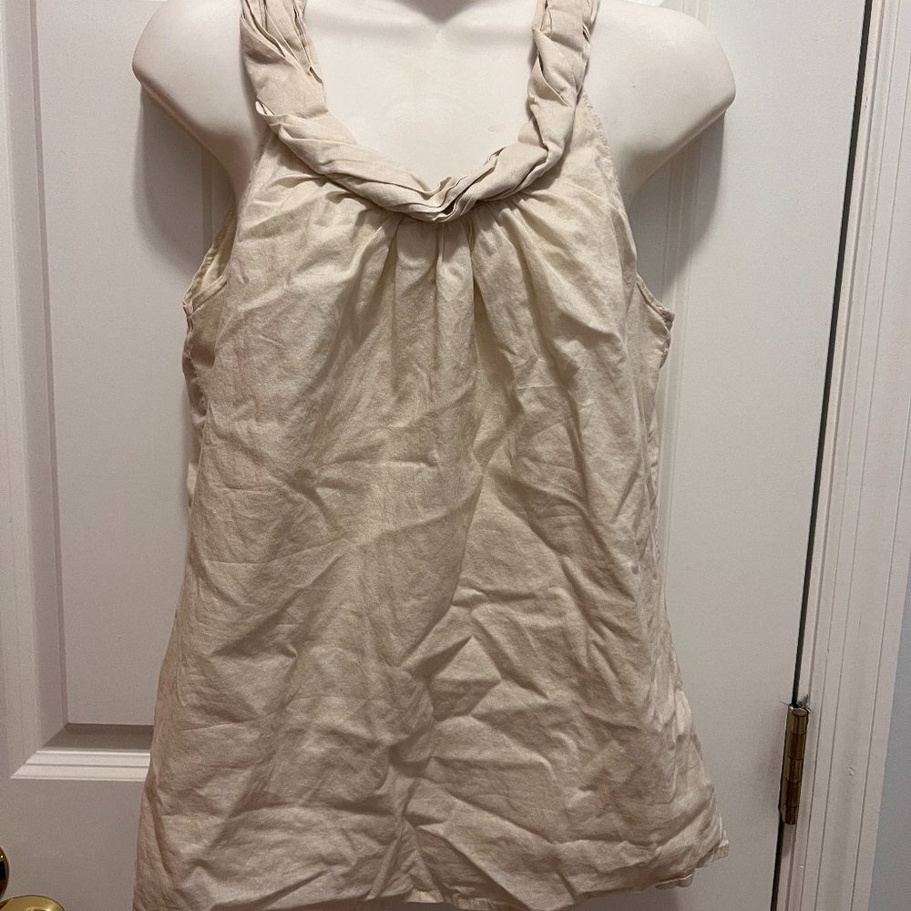 Loft Medium creme top cotton sleeveless